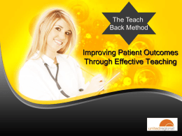Teach Back Method - United Regional Health Care System