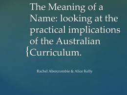 Approaches to the Australian Curriculum in Year 8 English.