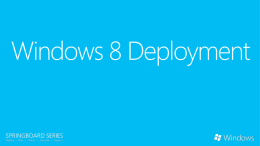 Windows 8 Deployment Deck