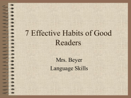 7 Effective Habits of Good Readers