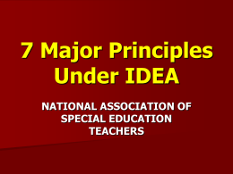 7 Major Principles Under IDEA - National Association of Special