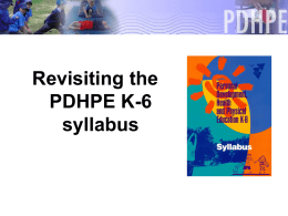 Revisiting the PDHPE K-6 Syllabus