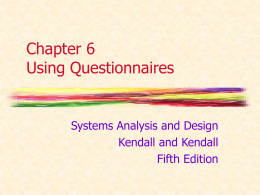 Chapter 6 Using Questionnaires