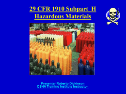 1910 - Subpart H Hazardous Materials 1910.101 Compressed