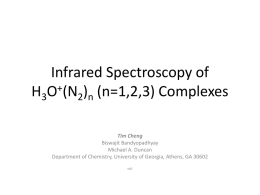 INFRARED SPECTROSCOPY OF H3O+(N2)n (n=1,2,3) COMPLEXES.