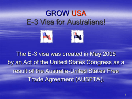 E-3 Visa for Australians