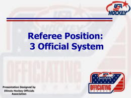 Referee Position: 3 Man System