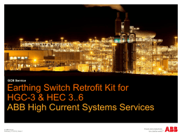 Earthing Switch Retrofit HGC-3 ABB High Current