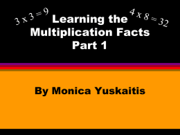 Learning the Multiplication Facts