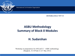 (ASBU) methodology - Summary of Block 0 modules