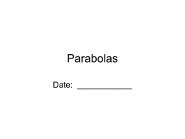 Ch. 10.2 Parabolas