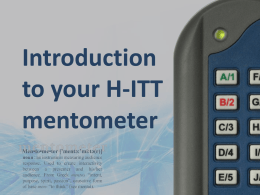 Introduction to your H-ITT mentometer system