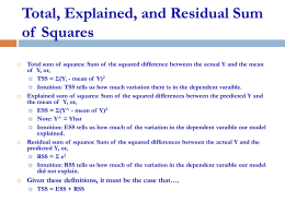 Total, Explained, and Residual Sum of Squares