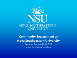 Community Engagement at Nova Southeastern University: A Case