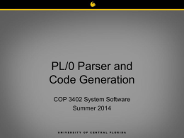 PL/0 Code Generation