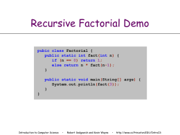 Recursion - Introduction to Programming in Java