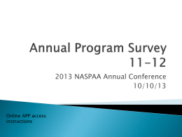Annual Program Survey 11-12