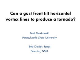 Can a gust front tilt horizontal vortex lines to produce a tornado?