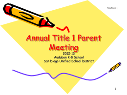 Annual Title 1 Parent Meeting