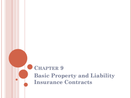 Chapter 9 Basic Property and Liability Insurance
