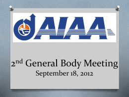 AIAA 2nd General Body Meeting 9-18-12