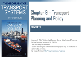 Chapter 9 * Transport Planning and Policies