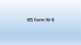 IRS Form W-9 - Accounts Payable