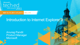 WCL 319: Introduction To Internet Explorer 9