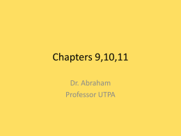 Chapters 9,10,11 - UTPA Faculty Web