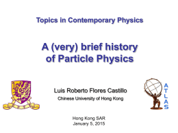 lecture 2 - Department of Physics, The Chinese University of Hong