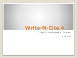 Using Write-N-Cite 4 - Creighton University