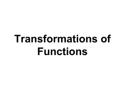 Transformations of Functions