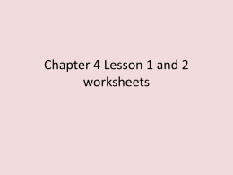 Chapter 4 Lesson 1 and 2 worksheetsx