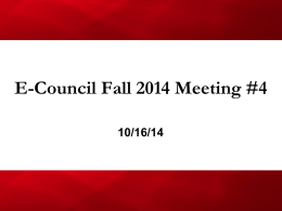 E-Council Fall 2014 Meeting #4