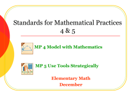 Standards for Mathematical Practices 4 & 5