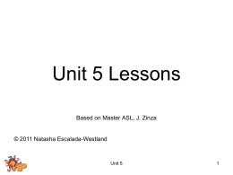 Unit 5 Objectives