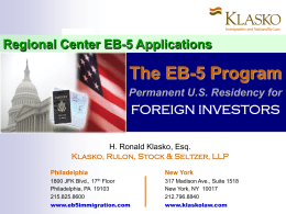 Regional Center EB-5 Applications: The EB