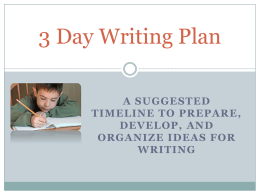 3 Day Writing Planx