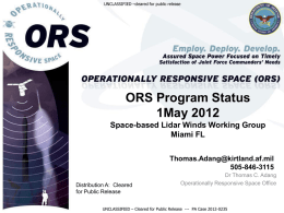 ORS Program Status