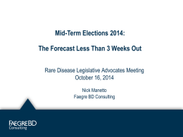 Mid-Term Elections 2014: The Forecast Less Than 3 Weeks Out