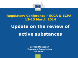 Update on the review of active substances (Meeussen) ( 880Kb)