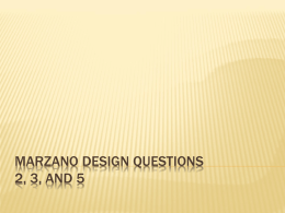 Marzano Design Questions 2,3, and 5