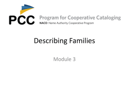 Module 3 Describing Families