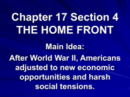 Chapter 17 Section 4 THE HOME FRONT