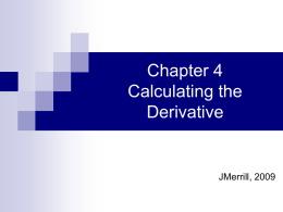 Chapter 4 Calculating the Derivative