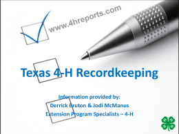 Powerpoint - Texas 4-H and Youth Development