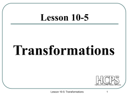 Lesson 1 Transformations
