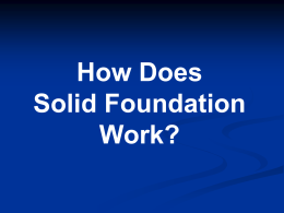 How does Solid Foundation Work? - Academic Development Institute