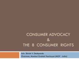 consumer advocacy & the 8 consumer rights