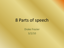 8 Parts of speech
